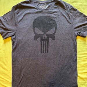 Punisher Charcoal Gray Skull Graphic T-Shirt